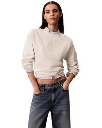 Calvin Klein - Cotton Terry Monogram Sweatshirt - Lyst