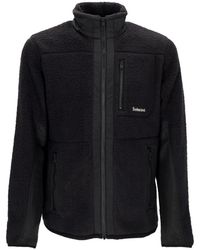 Timberland - Schwarze Sherpa-Fleece-Jacke Mit Verstärkten Einsätzen - Lyst