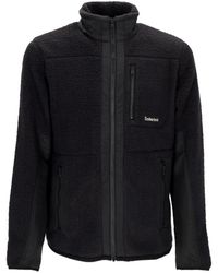 Timberland - Hoodies & Sweatvesten ,Zwart ,Polyester Zwarte Sherpa Fleece Jas Met Versterkte Inzetstukken - Lyst