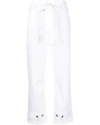P.A.R.O.S.H. - Broeken ,Wit ,Katoen Elegante Witte Katoenen Broek - Lyst