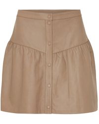Notyz - Rokken ,Leer Skirt With Buttons Skind 11210 - Lyst