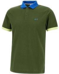 Sun 68 - Tops ,Groen ,Katoen 3 Color Way Polo - Lyst