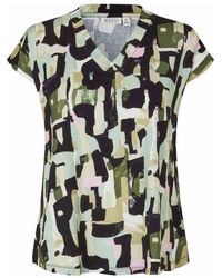 Masai - Abstraktes Print V-Ausschnitt Top Frosty - Lyst