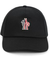 Moncler - Accessoires ,Zwart ,Katoen Zwarte Katoenen Pet - Lyst