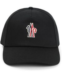 Moncler - Accessoires ,Zwart ,Katoen Zwarte Katoenen Pet - Lyst