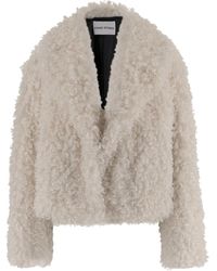Stand Studio - Jassen ,Wit ,Polyester Samara Furry Fake Fur Jas - Lyst