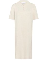 Saint Tropez - Kleedjes ,Zachte Polo Jurk Mist Melange - Lyst