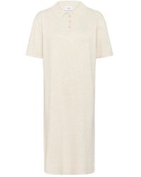 Saint Tropez - Kleedjes ,Zachte Polo Jurk Mist Melange - Lyst