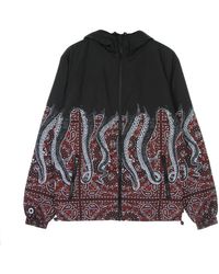Octopus - Jassen ,Veelkleurig ,Polyester Zwarte Bandana Windbreaker Jas - Lyst