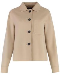 Weekend by Maxmara - Handgemaakte Wollen Jas Overhemdkraag - Lyst