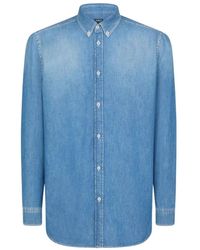 Dondup - Camicia Regular Botton Down Chiusura Con Bottoni A Quattro Fori - Lyst