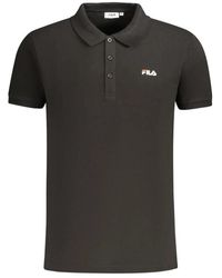 Fila - Zwarte Katoenen Poloshirt - Lyst