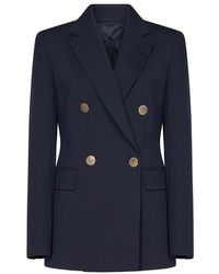 Max Mara - Blaue jacken mit schalkragen - Lyst