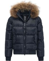 Bomboogie - Down Padded Bomber Jacket With Fur - Lyst