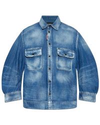 DSquared² - Blauw Shirt Aw24 Verhoog Garderobe Stijl - Lyst