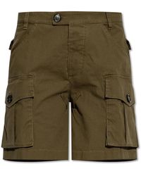DSquared² - Korte Broeken ,Groen ,Katoen Logo Shorts - Lyst