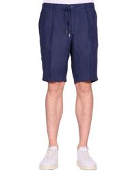 BRIGLIA - Blaue bermuda-shorts mit elastischem bund - Lyst