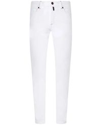 Kiton - Weiße slim fit five pocket jeans aus kurabo denim - Lyst