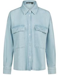 MARC AUREL - Jassen ,Blauw ,Denim Oversized Denim Overshirt Met Zakken - Lyst
