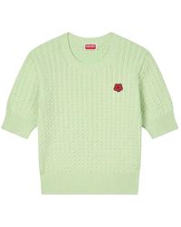 KENZO - Truien & Vesten ,Groen ,Katoen Boke Flower Top Met Korte Mouwen - Lyst