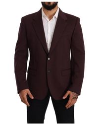 Dolce & Gabbana - Indigo slim fit blazer mit logo-details - Lyst