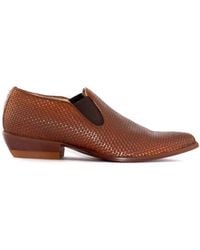 Sonora Boots - Braune Gewebte Leder Slip-On Stiefel - Lyst