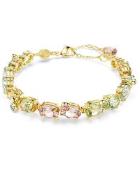 Swarovski - Accessoires ,Veelkleurig ,Gouden Kristallen Armband, Stijlvol Accessoire - Lyst