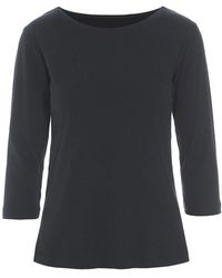 Bitte Kai Rand - Tops ,Zwart ,Zwarte Rib Blouse Met 3/4 Mouwen - Lyst