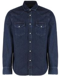 Moorer - Denim Hemd Mit Zwei Taschen - Lyst
