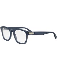 Fendi - Accessoires ,Blauw ,Vierkante Blauwe Acetaat Zonnebril - Lyst
