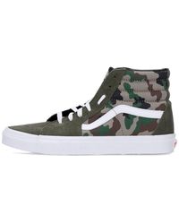 Vans - Schoenen ,Veelkleurig ,Suède Hoge Camo Sneaker Olijf/Wit - Lyst
