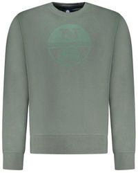 North Sails - Hoodies & Sweatvesten ,Groen ,Katoen Sweatshirt Met Lange Mouwen - Lyst