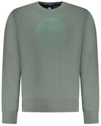 North Sails - Hoodies & Sweatvesten ,Groen ,Katoen Sweatshirt Met Lange Mouwen - Lyst