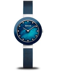 Bering - Accessoires ,Blauw ,Keramisch Dameshorloge 29 Mm Milanese Armband 11429-387 - Lyst