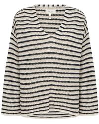 Part Two - Truien & Vesten Natuurlijke Gestreepte Gebreide Trui - Lyst