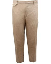 BRIGLIA - Cargo Baumwoll/Leinen Hose Easy Fit - Lyst