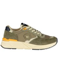 Blauer - Grüner Polyester Herren Sneaker - Lyst
