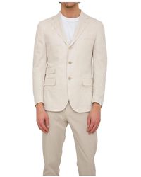 Eleventy - Jassen ,Wit ,Katoen Avorio Single-Breasted Jas - Lyst