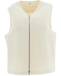 Rier - Jassen ,Wit ,Wol Fleece Gilet Full Zip - Lyst