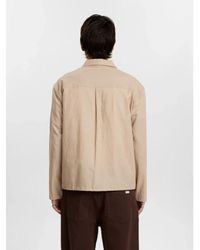 Anerkjendt - Jassen ,Bruin ,Linnen Veergrijs Linnen Overshirt Akotto - Lyst