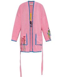 Akep - Truien & Vesten ,Roze ,Katoen Cardigan Met Ceintuur - Lyst