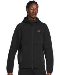 Nike - Hoodies & Sweatvesten ,Zwart ,Katoen Tech Fleece Windrunner Hoodie Met Volledige Rits - Lyst