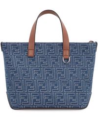 Fendi - Canvas- Und Leder-Einkaufstasche - Lyst