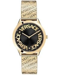 Versace - Versce armbanduhr logo halo 38 mm gold ve2o00522 - Lyst