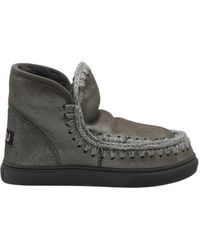 Mou - Schoenen ,Zwart ,Leer Metallic Grijs Eskimo Laarzen - Lyst