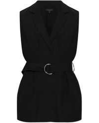 Rag & Bone - Jassen ,Zwart ,Katoen Mandi Gilet Met Riem - Lyst