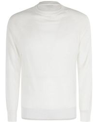 Eleventy - Truien & Vesten ,Wit ,Wol Rondgebreide Kleding - Lyst