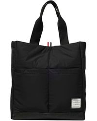 Thom Browne - Gewatteerde Nylon Tote Bag Met Handvatten Aan De Bovenkant En Buitenzakken - Lyst