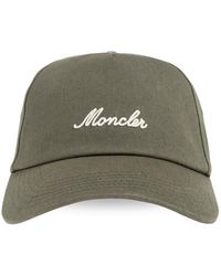 Moncler - Accessoires ,Groen ,Katoen Baseball Cap - Lyst