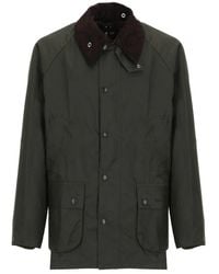 Barbour - Groene Katoenen Jas Met Contrasterende Kraag - Lyst